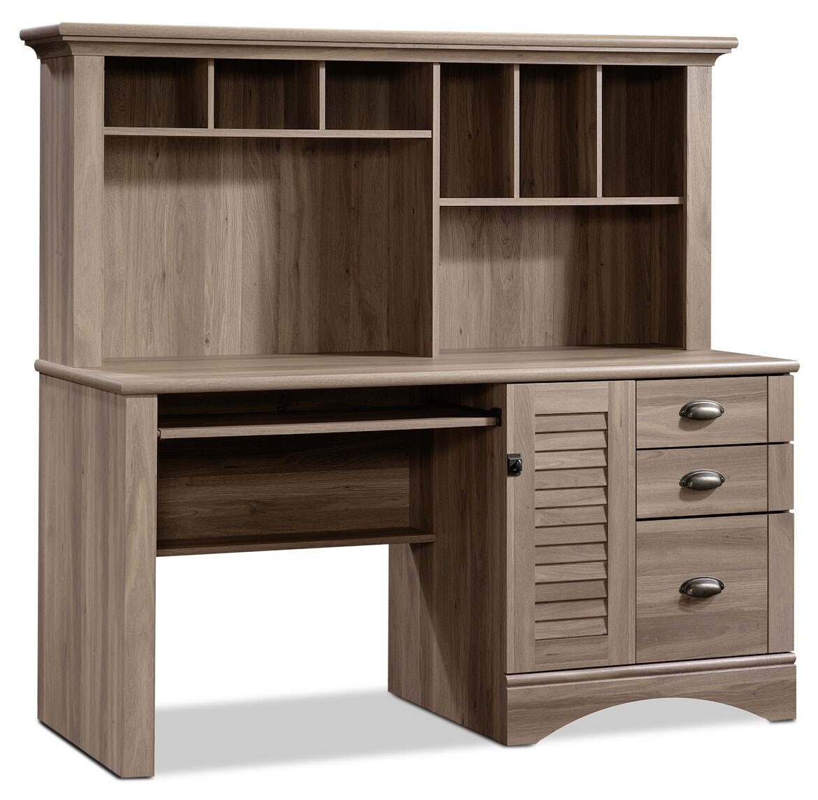 Harbor View Desk with Hutch – Salt Oak | The Brick Harbor View Desk with Hutch – Salt Oak | The Brick